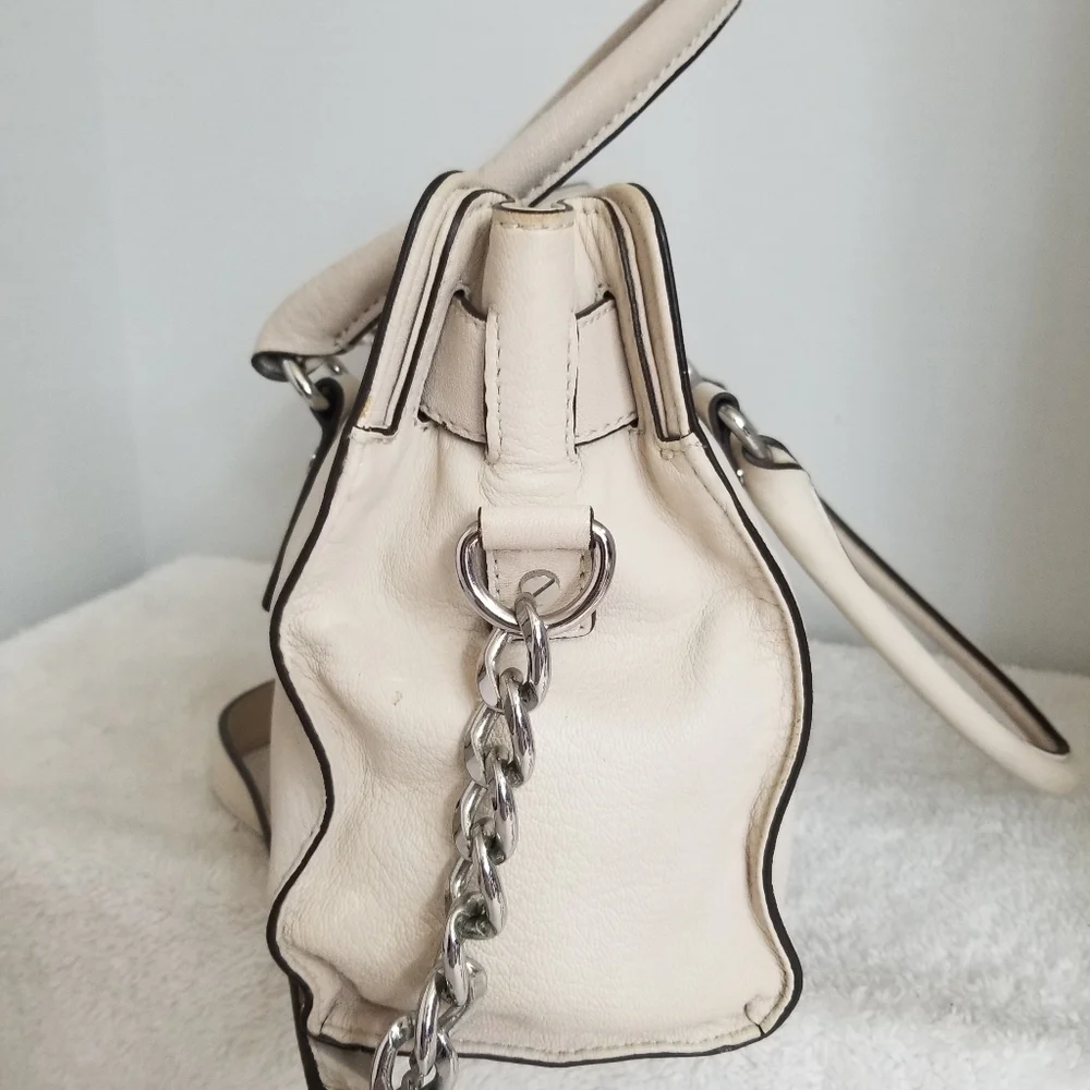 Michael Kors Hamilton creme leather Satchel